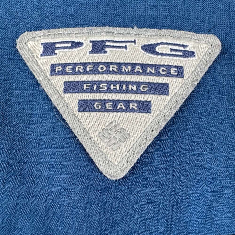 Columbia PFG Fishing Shirt Mens XXL Blue Short Sleeve Ventilated Omni-Shade - Picture 13 of 14